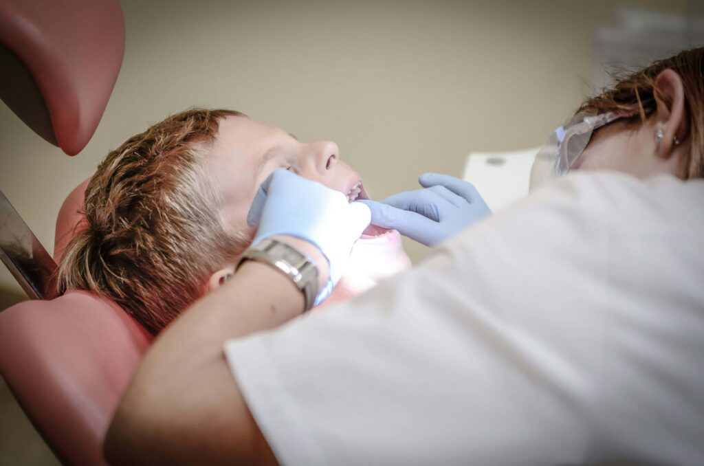 boy at the orthodontist