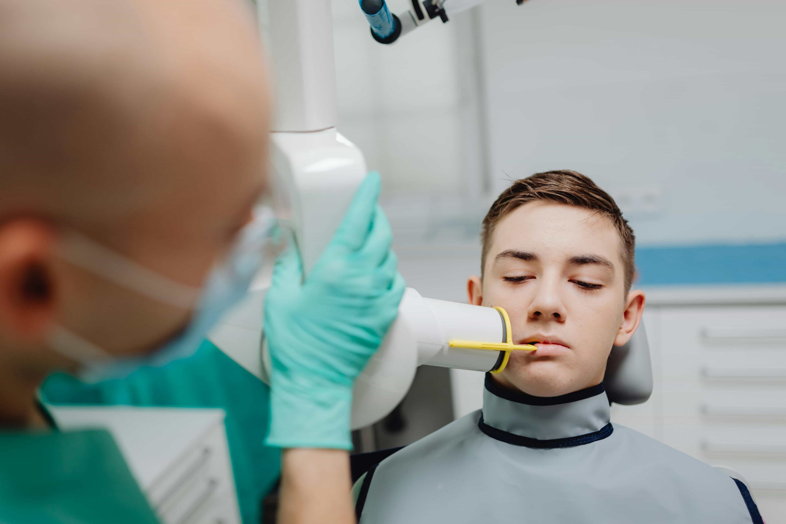 patient getting dental exam